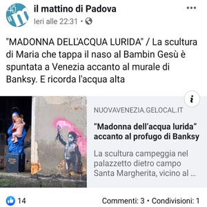 scultura padova Madonna Dell'Acqua Lurida (opera di Federico Soffiato)
